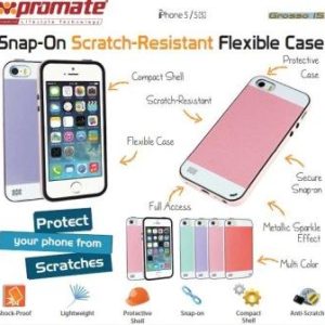 Promate Purple Grosso i5 Striped FlexiGrip Snap Case