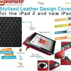 Promate Black iPose.10-Stylized Leather Design Cover