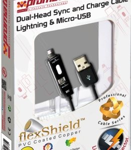 Promate Black LinkmateDuo Dual-ended Charge and Sync cable