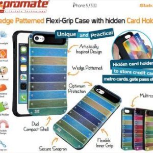 Promate Pink Slab iPhone 5 Wedge Patterned FlexiGrip Case