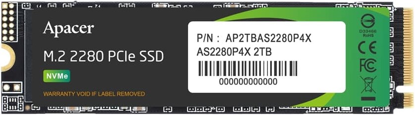 Apacer AS2280P4X M.2 PCIe Gen3 x 4 1TB SSD