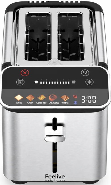 Feelive 2 Slice Stainless Steel Digital Smart Toaster